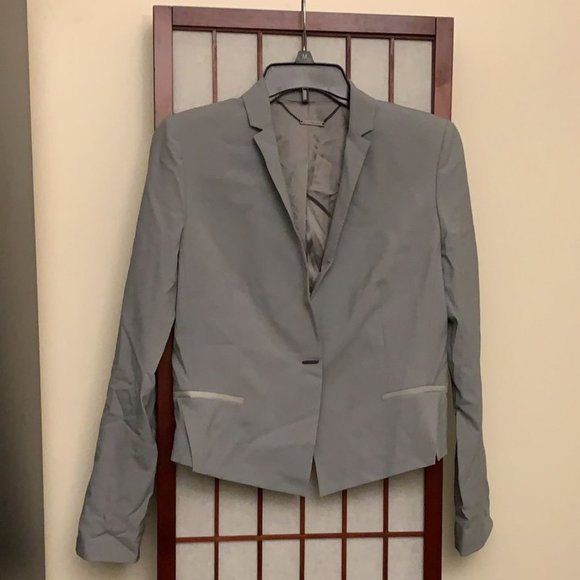 elie tahari lindley suit jacket blazer geometric grey size 8 nwt